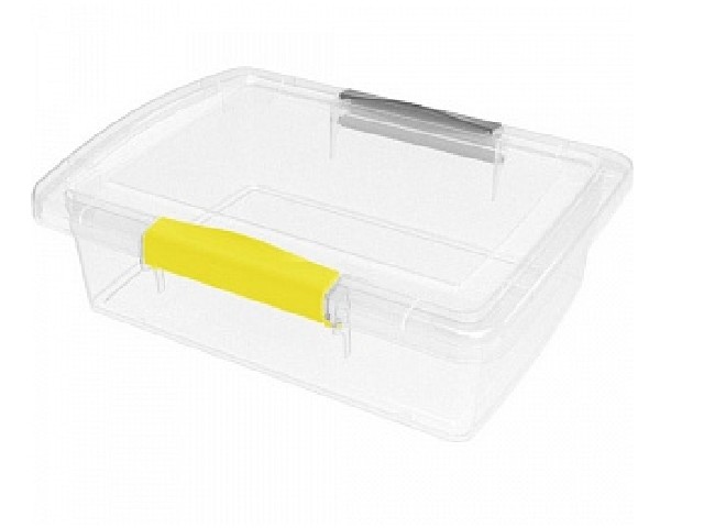 Ящик для хранения Laconic mini пластиковый прозрачный с защелками 1,25 л 2493